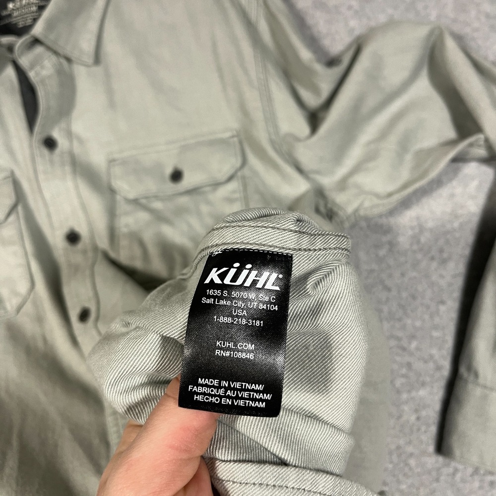 Kuhl Shirt Mens Medium Gray Descendr Flannel Long Sleeve Button Up Hike Outdoor - Picture 7 of 12